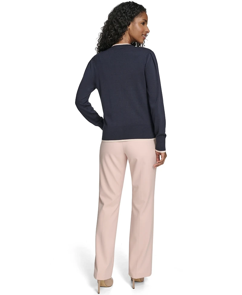 Tommy Hilfiger Women's V-Neck Long-Sleeve Cardigan Set