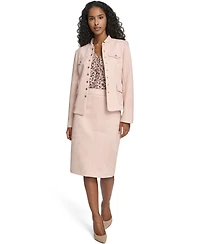 Tommy Hilfiger Women's Scuba Suede Riding Band Collar Jacket