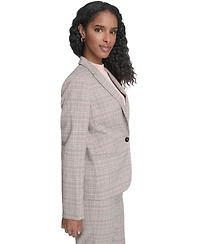 Tommy Hilfiger Women's Plaid One Button Blazer Jacket