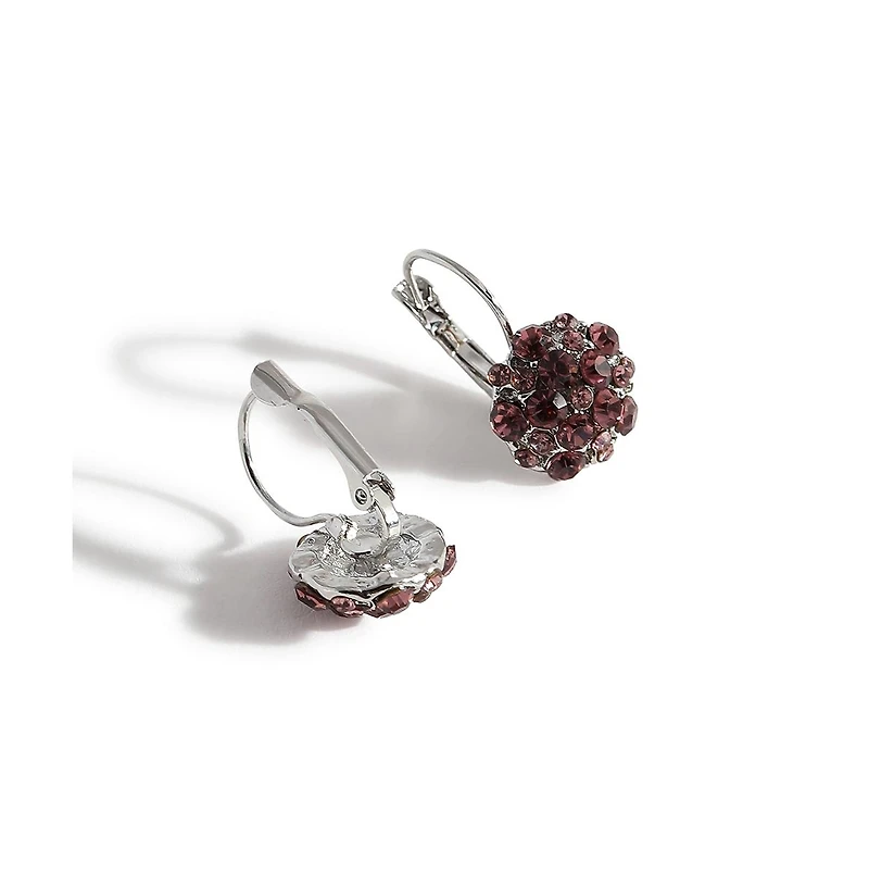 Sohi Stone Flower Hoop Earrings