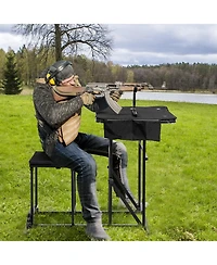 Sugift Foldable Shooting Bench with Adjustable Height Table