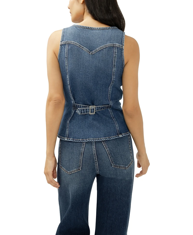 Silver Jeans Co. Women's Long Denim Vest