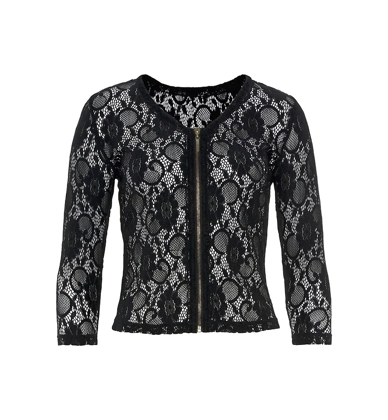 Lascana Women's Floral Lace Zip Jacket