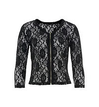 Lascana Women's Floral Lace Zip Jacket