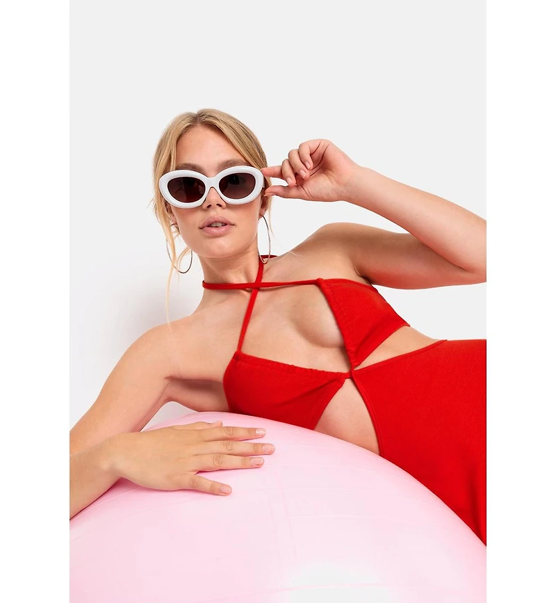 Lscn by Lascana Women's Halter Neck Cut Out Dress