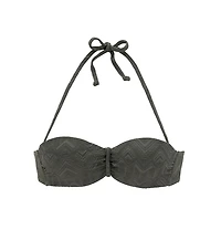Lascana Women's Textured Bandeau Bikini Swimsuit Top Bra Sizing