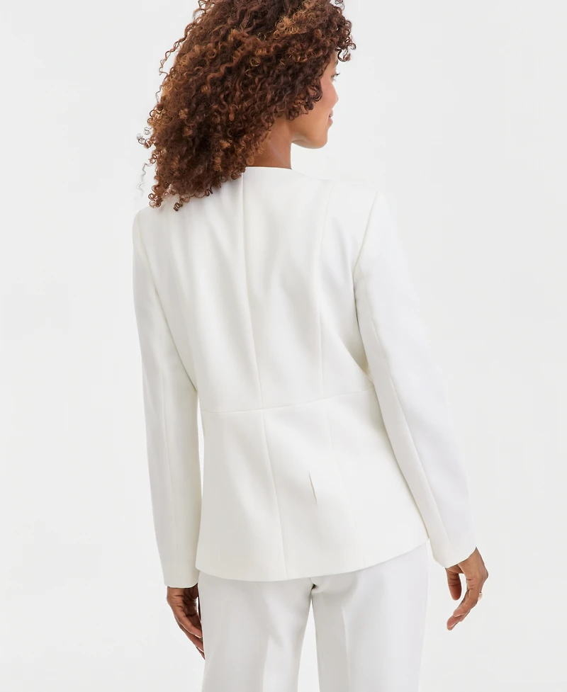 Kasper Women's Stretch Crepe Three-Button Seamed-Waist Jacket