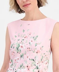Kasper Women's Placed-Floral Sleeveless Sheath Dress