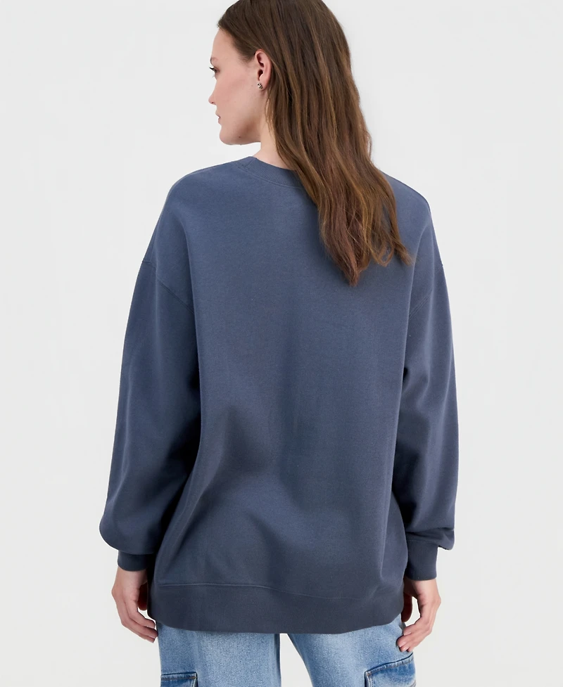 Rebellious One Juniors' Sunflower Crewneck Sweatshirt