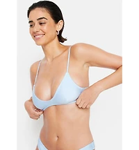 Lscn by Lascana Women's Shimmer Scoop Neck Bikini Swimsuit Top Bra Sizing