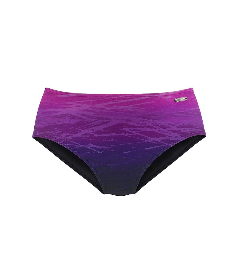 Lascana Women's Printed Mid Rise Bikini Swimsuit Bottom