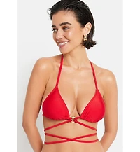 Lscn by Lascana Women's Shimmer Strappy Triangle Bikini Swimsuit Top Bra Sizing