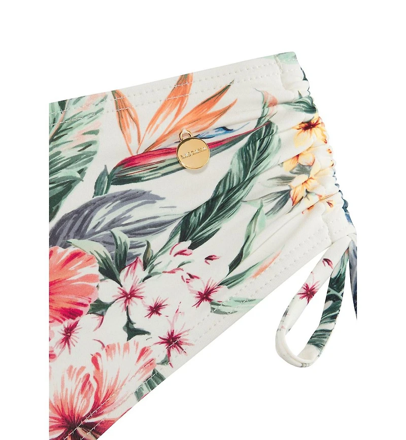 Lascana Women's Tropical Print Mid Rise Bikini Swimsuit Bottom