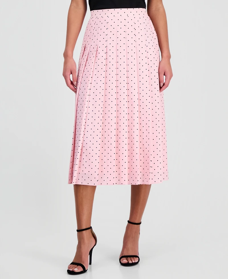 Kasper Women's Printed Pleated-Front Midi Skirt