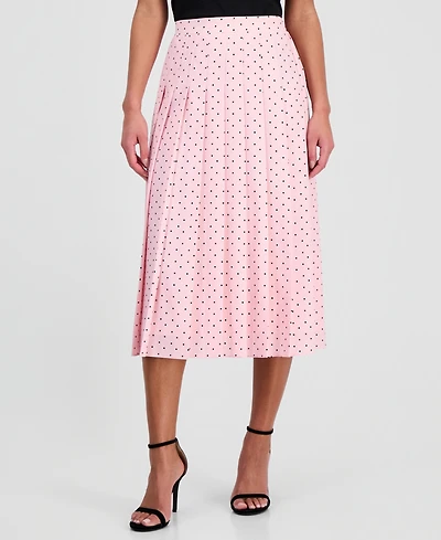 Kasper Women's Printed Pleated-Front Midi Skirt, Regular & Petite