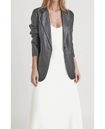 Velez Women's Leather Astromelia Blazer with a straight silhouette