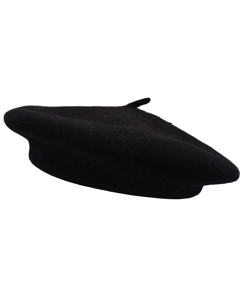 Lauren Ralph Women's Classic Wool Beret Hat with Script Logo