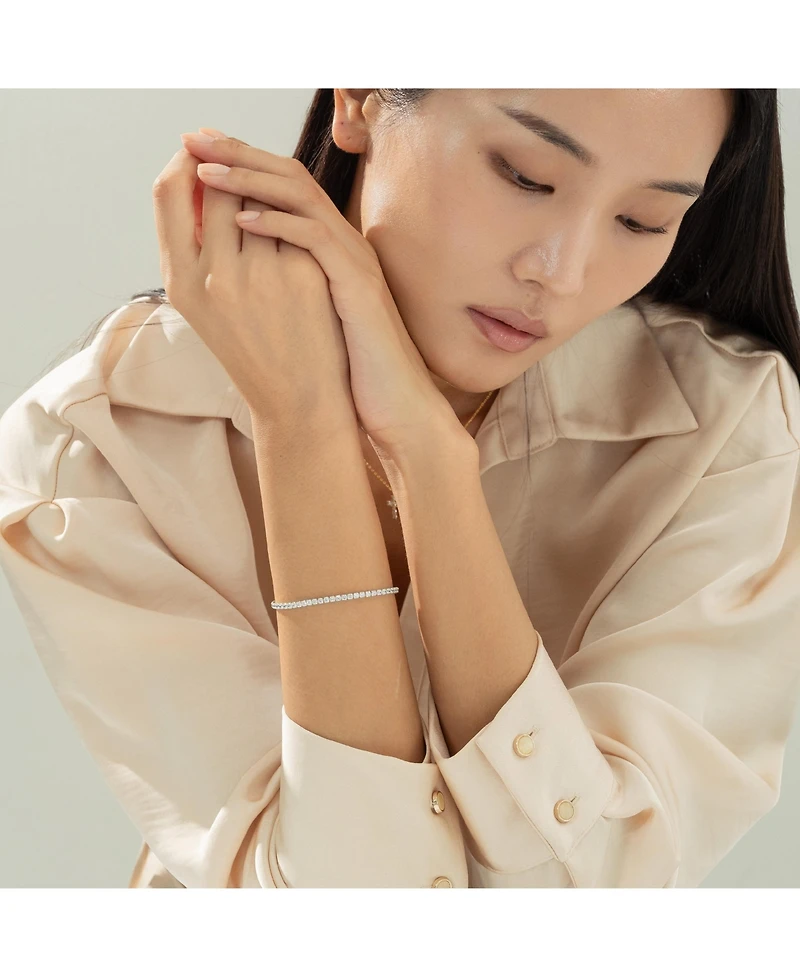 Sterling Silver 18k Gold Plated Cherie Tennis Bracelet, Summer Jewelry