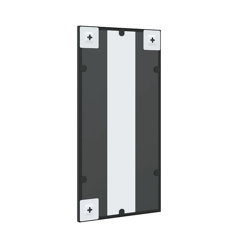 vidaXL Wall Mirror Black 11.8"x23.6" Rectangle Iron