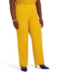 Kasper Women's Pull-On Rivet Faux Extend Tab Trousers