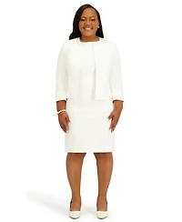 Kasper Women's Imitation Pearl Embellished Cardigan, Regular and Plus