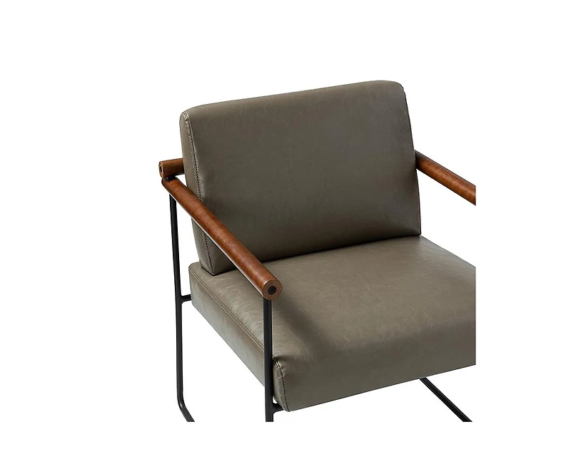 Hulala Home Justo Modern Arm Chair with Sturdy Metal Tube Side