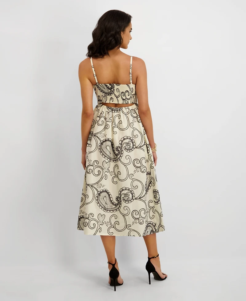 kensie Women's Embroidered Square Neck Dress