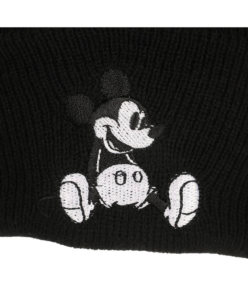 Disney Men's Mickey Mouse Embroidery Acrylic Knit Standard Cuff Beanie
