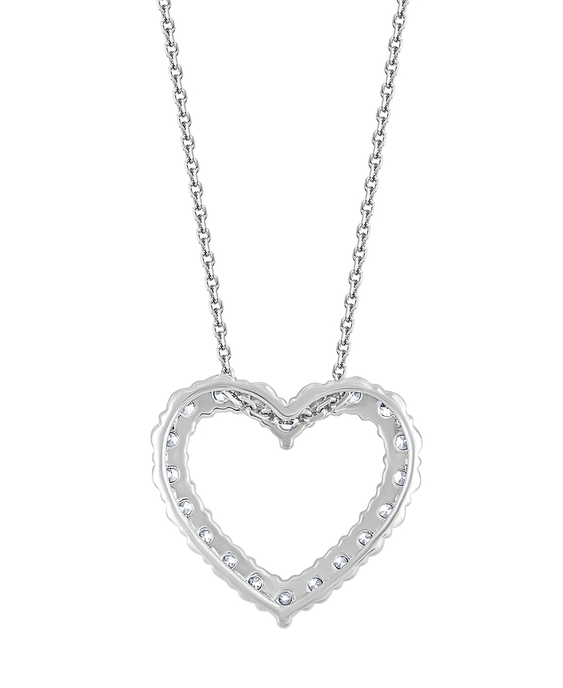 Forever Grown Diamonds Lab Grown Diamond Heart Pendant Necklace (1 ct. t.w.) in Sterling Silver