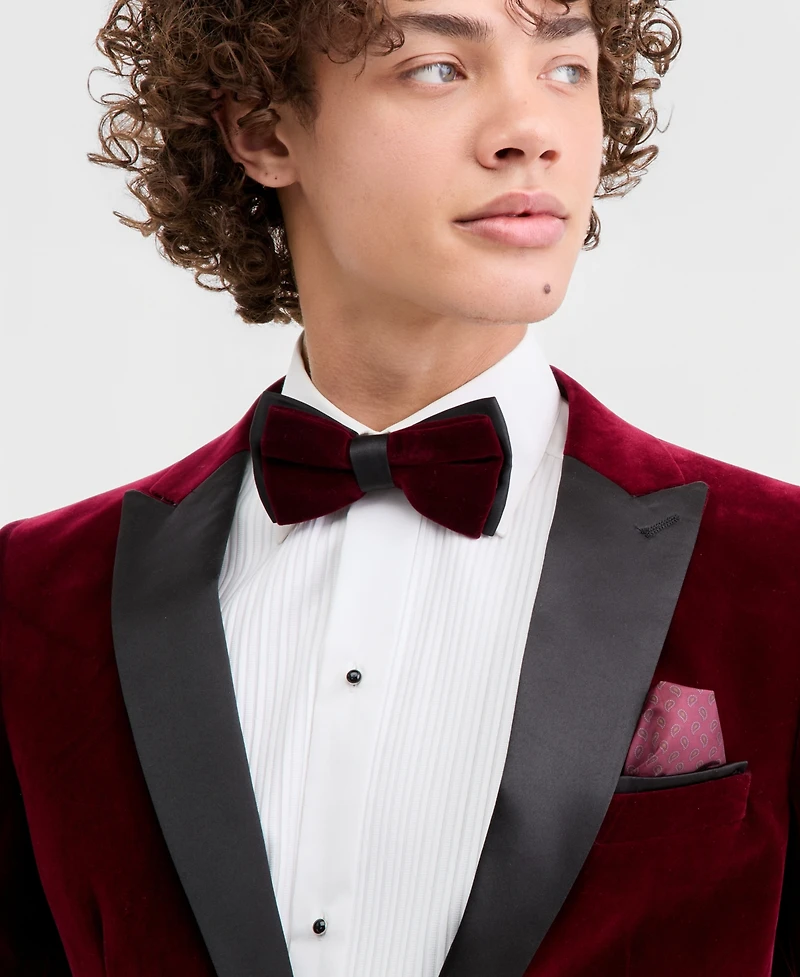 Mens Slim Fit Peak Lapel Velvet Sport coat