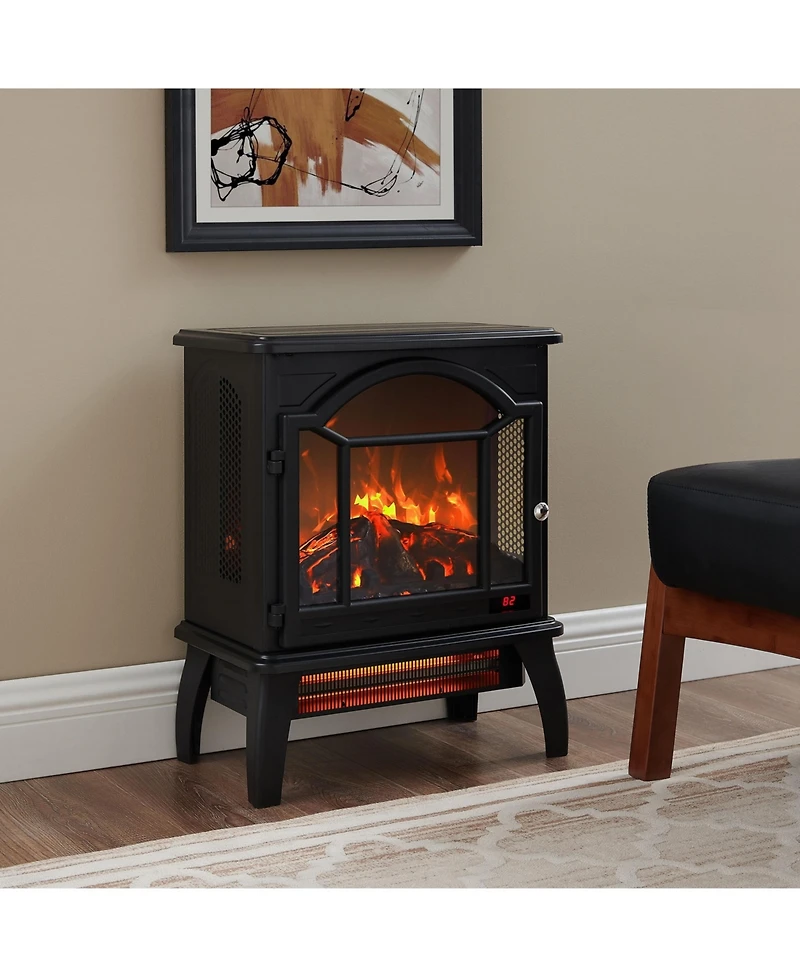 Flynama 18 inch 3D Flame Electric Infrared Quartz Fireplace Stove with remote control