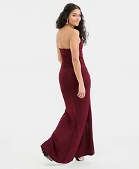 Emerald Sundae Juniors' Strapless Sweetheart-Neck Corset Gown