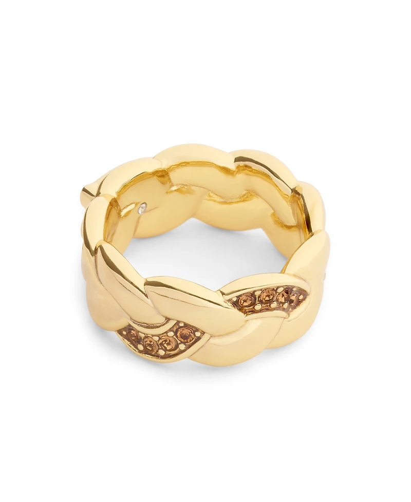Coach Faux Stone Signature C Braided Band Ring