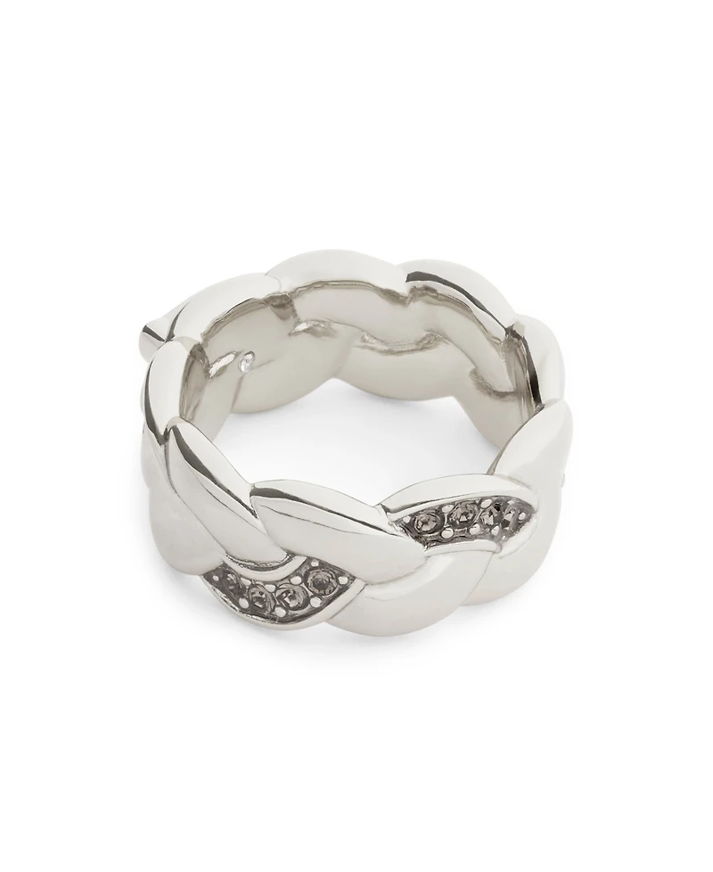 Coach Faux Stone Signature C Braided Band Ring