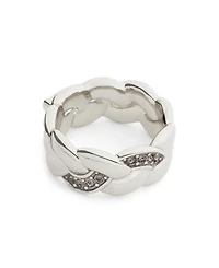 Coach Faux Stone Signature C Braided Band Ring