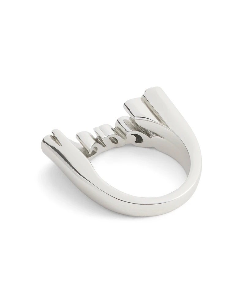 Coach Faux Stone Signature Name Plate Band Ring