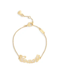 Coach Faux Stone Signature Name Plate Bracelet