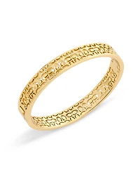 Coach Gold Signature Quilted Cut Out Bangle Bracelet