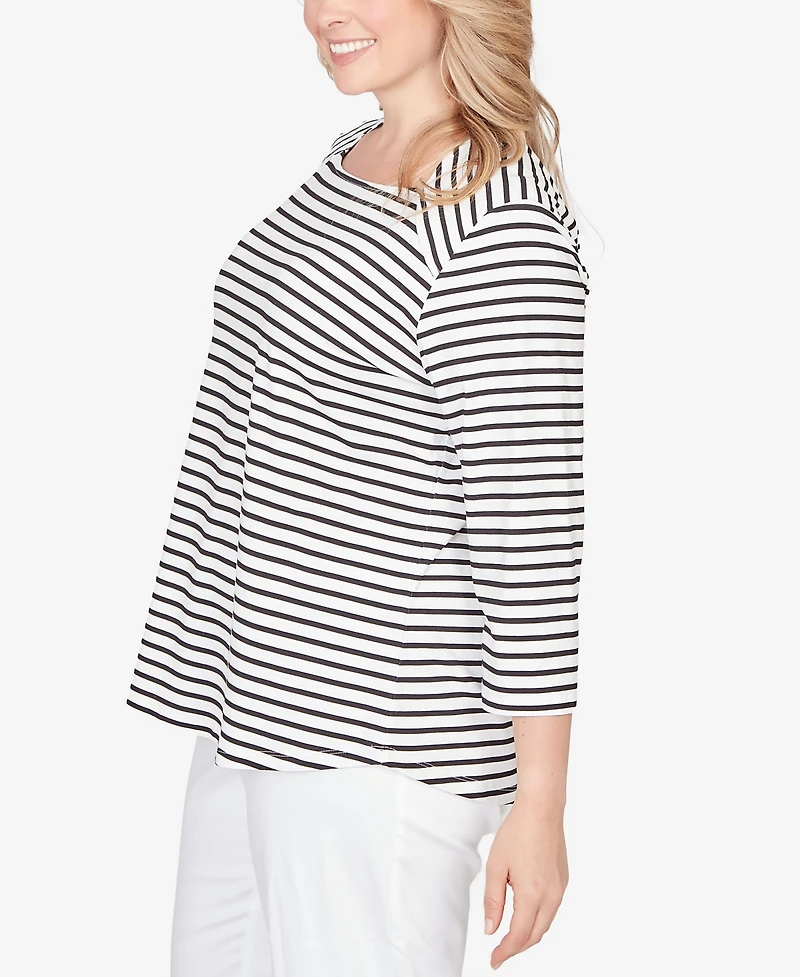 Ruby Rd. Plus Classic Marine Stripe Knit Top