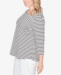Ruby Rd. Plus Classic Marine Stripe Knit Top