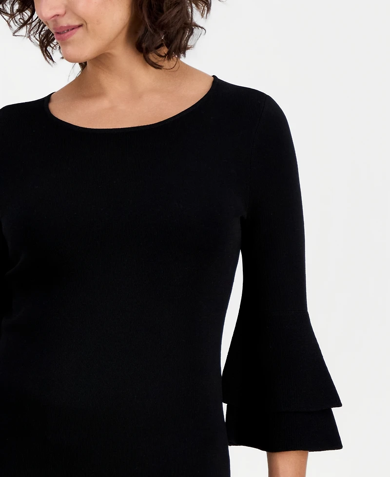 Kasper Petite Double-Flare-Sleeve Pullover Sweater