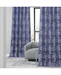 Half Price Drapes Sequoia Floral Faux Silk Jacquard Room Darkening Curtain