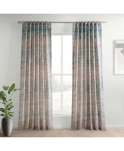 Half Price Drapes River Abstract Textured Printed Cotton Curtain