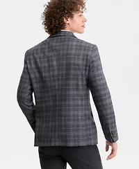 Men's Plaid Notch-Lapel Slim-Fit Sport Coat