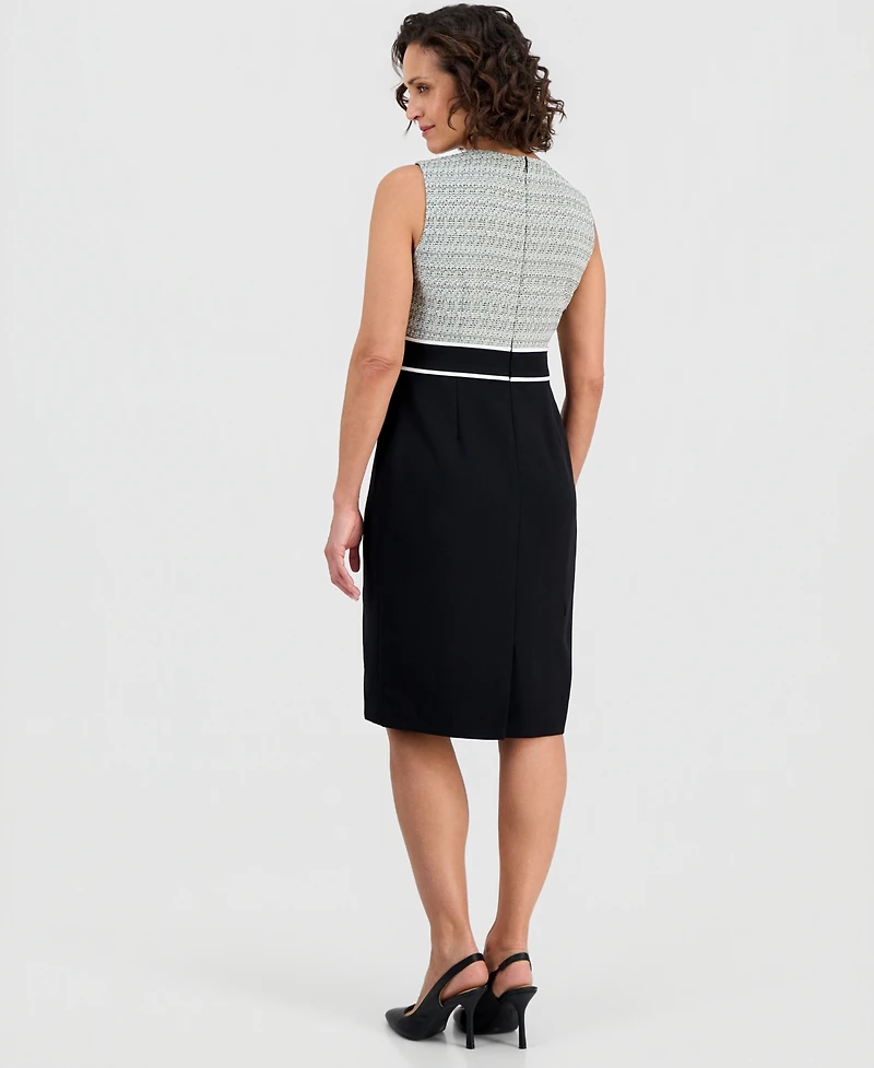 Kasper Women's Banded Sleeveless Sheath Dress