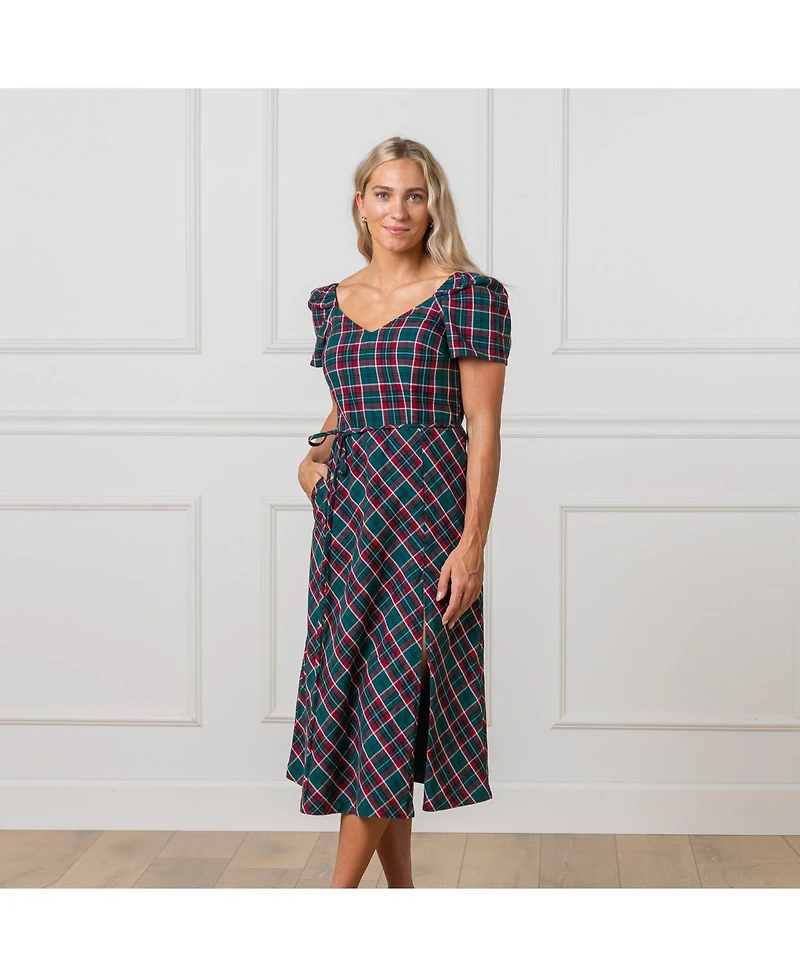 Hope & Henry Women's Short Sleeve Sweetheart Dress