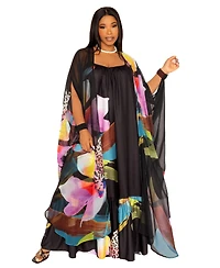 Buxom Couture Women's Floral Voluminous Maxi Dress