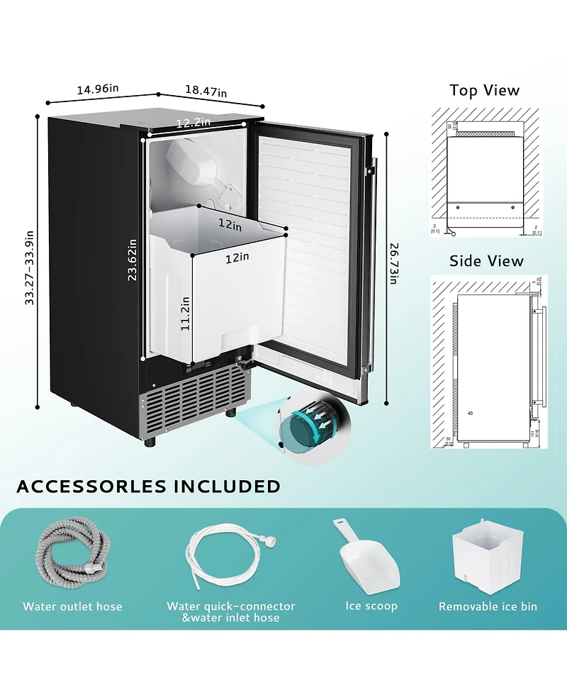 Euhomy Commercial Ice Maker Machine