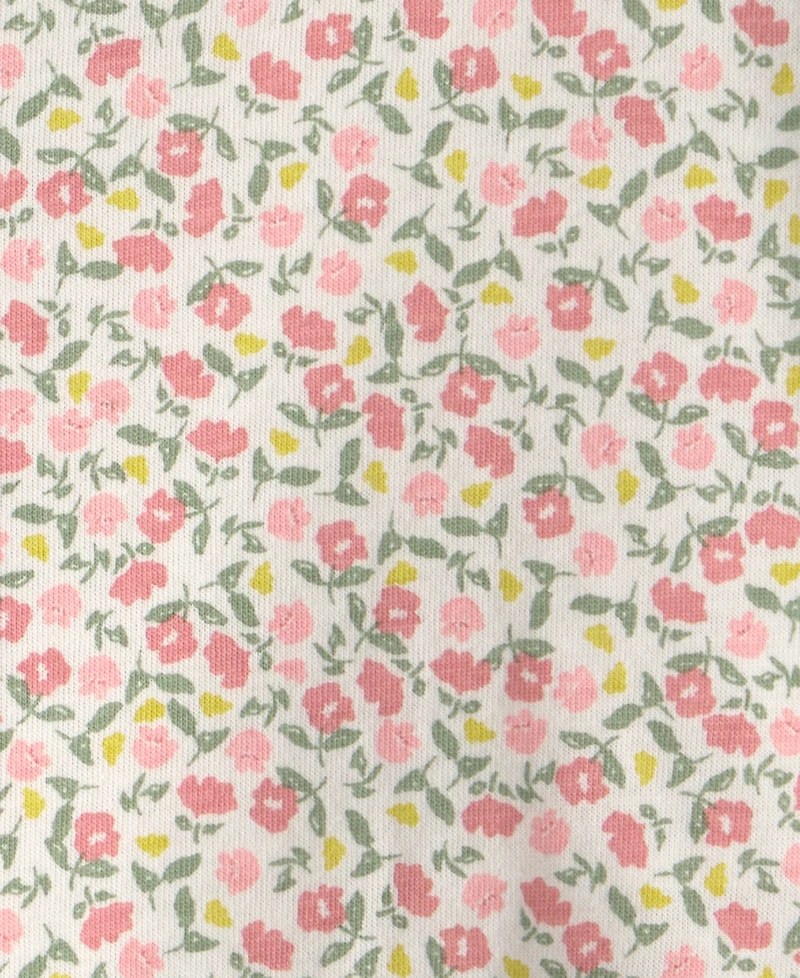 Carter's Baby Girls Floral Printed and Ruffle Detailed Snap-Up Romper