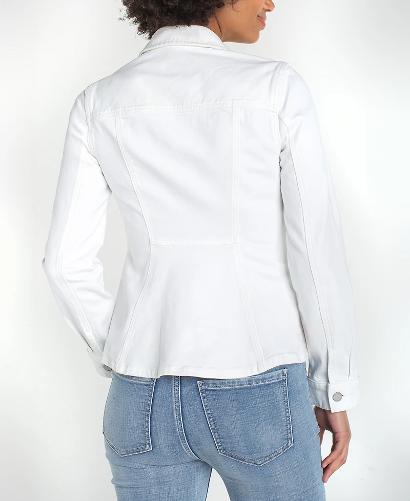 Liverpool Los Angeles Women's Fit and Flare Trucker Denim Collar Jacket